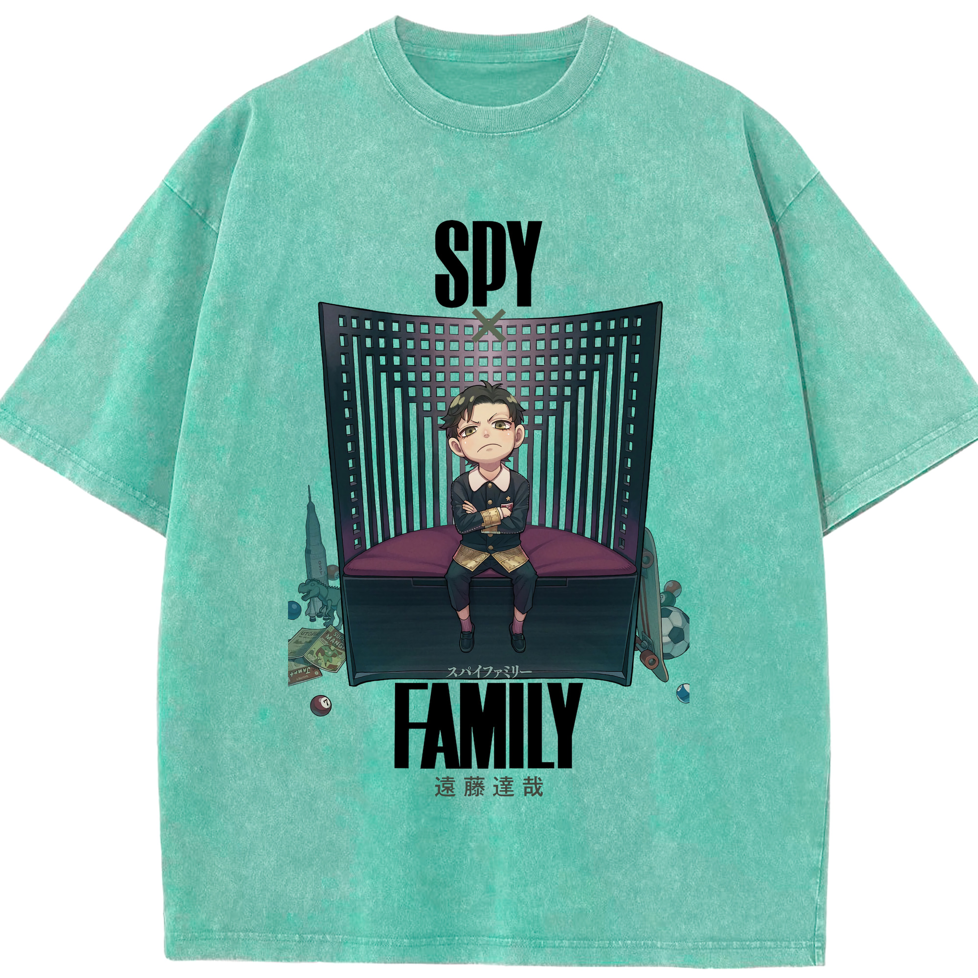 （画像用） SPY×FAMILY间谍家家酒 綿100% ヴィンテージ風 半袖Tシャツ（フロントプリント）